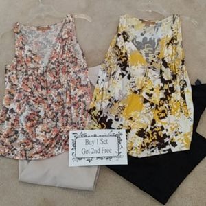 2 Ellen Tracy Tops & 2 pair of capris